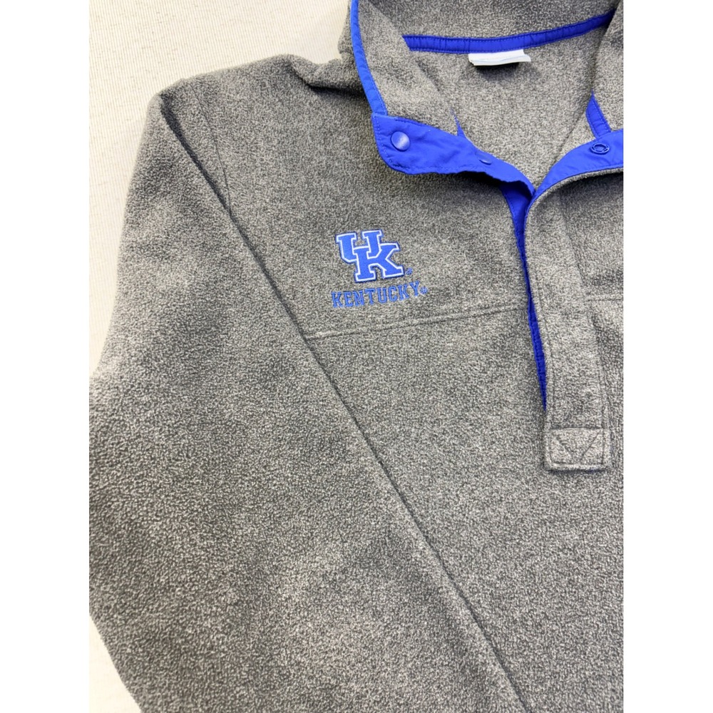 Columbia PFG Kentucky Wildcats Fleece Pullover Mens‎ Medium Grey Blue XM2785 - Picture 4 of 13